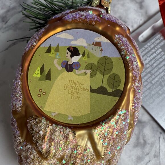 2022 Disney Parks Snow White 2 sided glass Sketchbook Christmas Ornament NWT - Picture 5 of 5